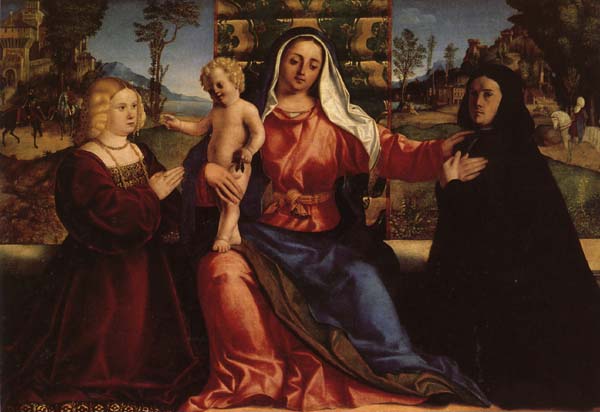 Palma Vecchio Madonna and Child with Commissioners